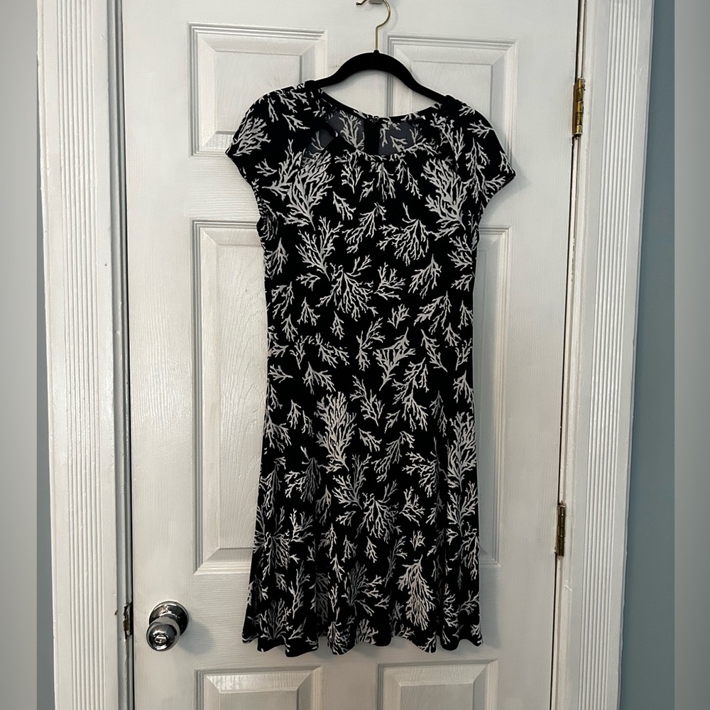 MICHAEL Michael Kors dress, coral print in navy and white, size small